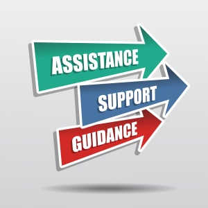 Assistance, Support, Guidance In Arrows, Flat Design