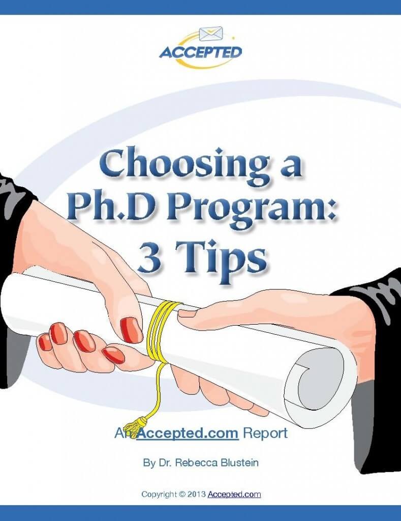 Choosing a PHD Program Report