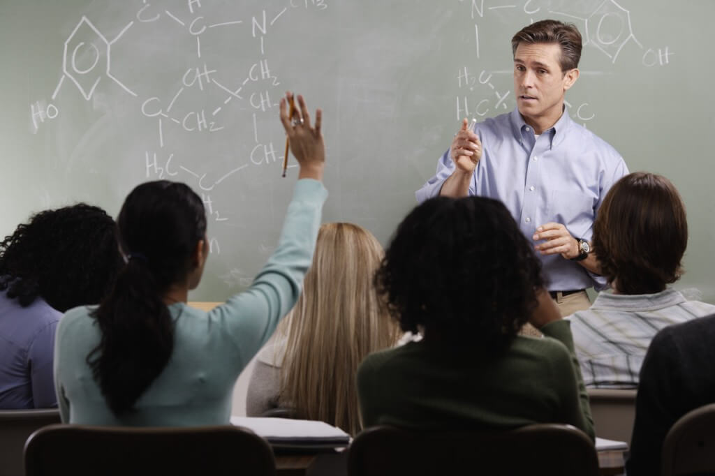 Classroom Professor Taking Question from Student