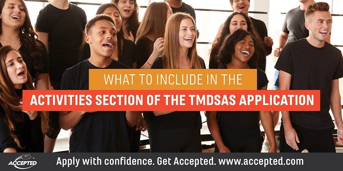 What to Include in the Activities Section of the TMDSAS Application