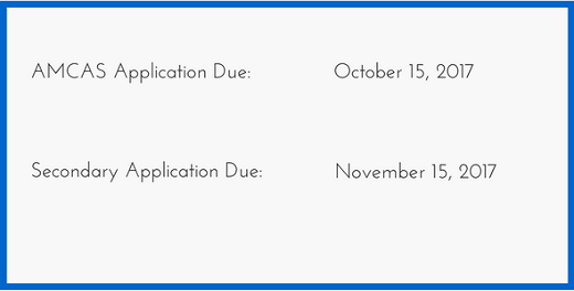 University of Pittsburgh School of Medicine 2017 Application Deadlines