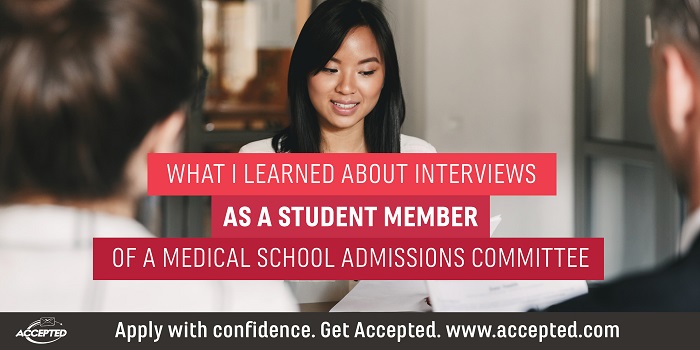 medical school interview advice from a student adcom member. Get more interview advice at our webinar! Click here to register.