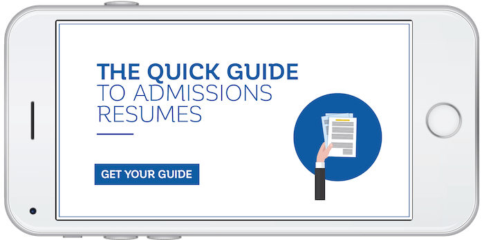 admissions resume guide