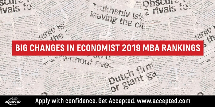 Big changes in Economist 2019 MBA Rankings