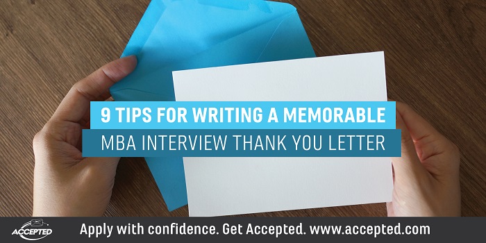 9 tips for writing a memorable MBA thank you letter