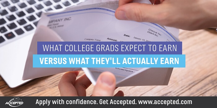 What college grads expect to earns versus what they'll actually earn