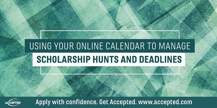 Using Your Online Calendar to Manage Scholarship Hunts and Deadlines