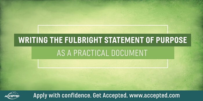 Writing the Fulbright Statement of Purpose as a Practical Document