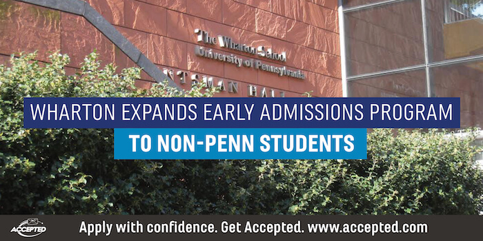 Wharton Expands Early Admissions Program to Non-Penn Students