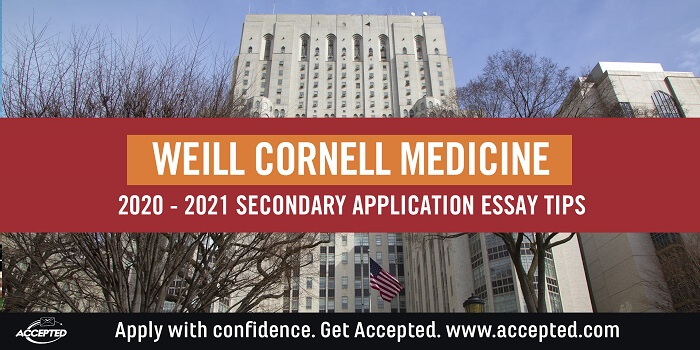 Weill Cornell Medicine secondary essay tips