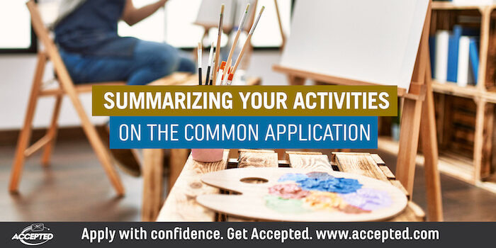 Summarizing Your Activities on the Common Application