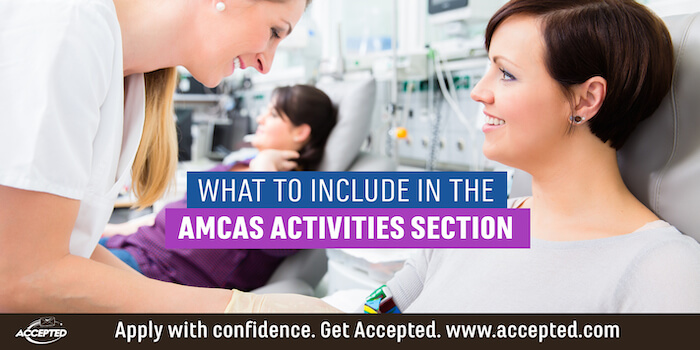 what to include amcas activities experiences section