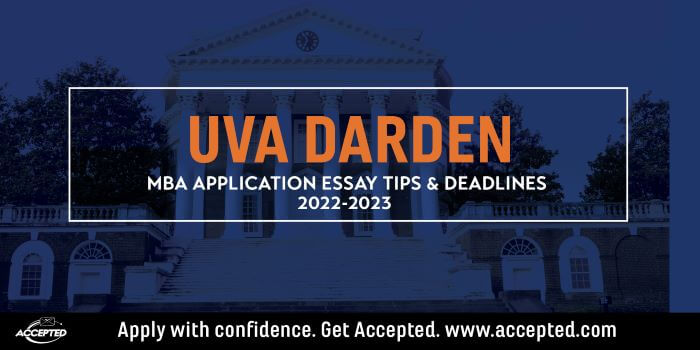 UVA Darden MBA Essay Tips and Deadlines [2022 - 2023]