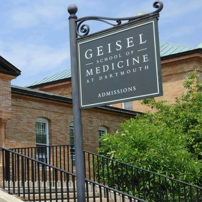 Entrance sign to the Geisel School of Medicine