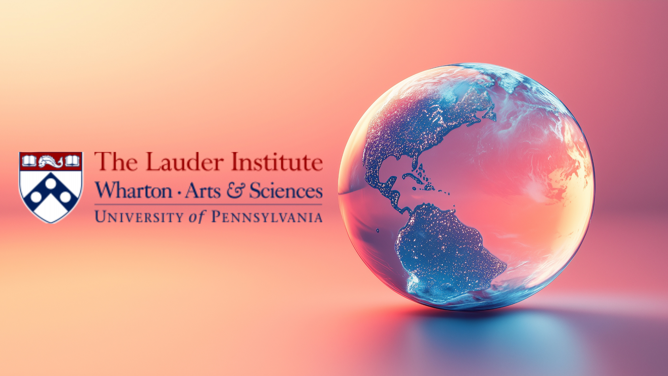 Globe at sunset featuring Lauder Institute Interview logo