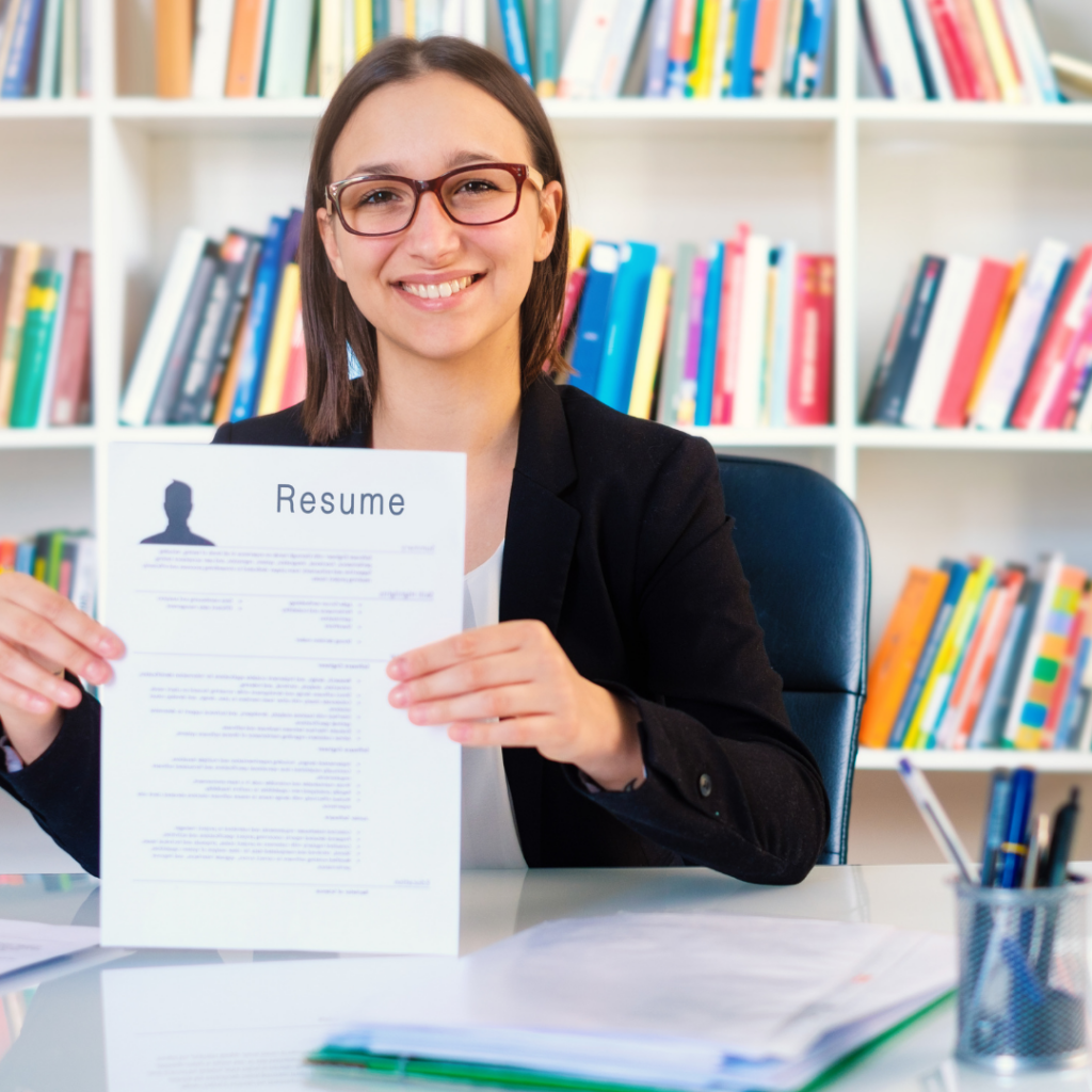 Woman with her ideal Law School resume